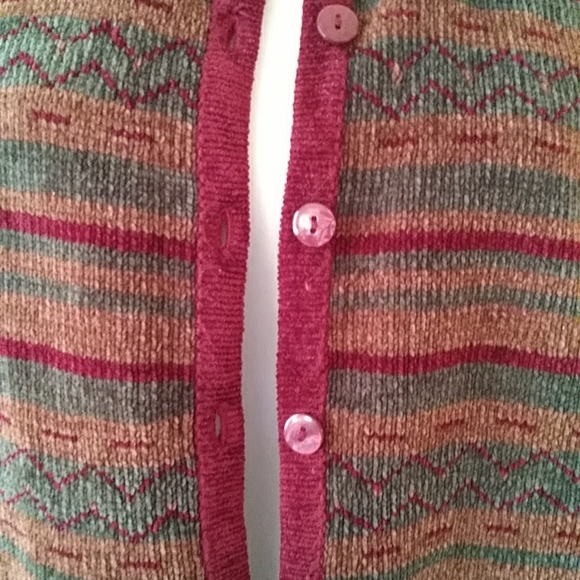 Vintage Christopher & Banks Hand Embroidered Stripe Sweater MEDIUM Brown Red - Picture 6 of 16